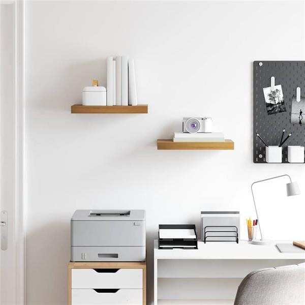 Grote foto vidaxl wandplank met opslag 2 pcs bruin 40 x 23 5 x 4 cm bewerkt hout huis en inrichting woningdecoratie