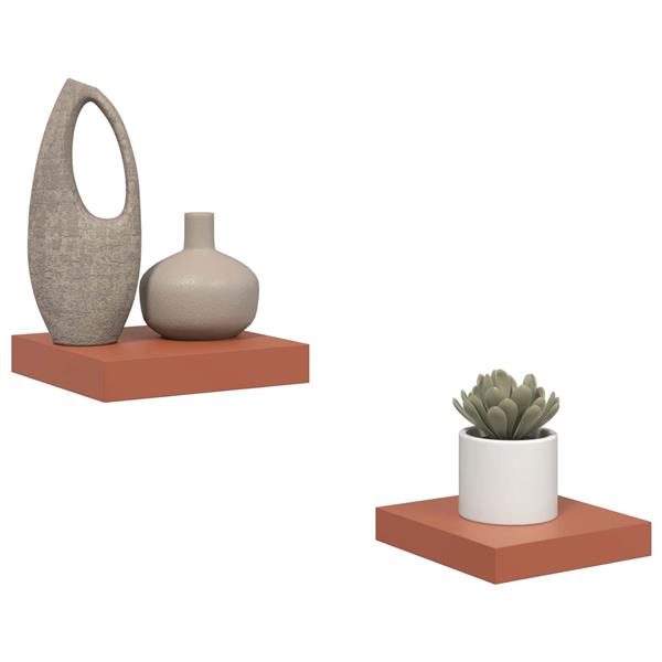 Grote foto vidaxl wandplank met opslag 2 pcs rood 23 x 23 5 x 4 cm bewerkt hout huis en inrichting woningdecoratie