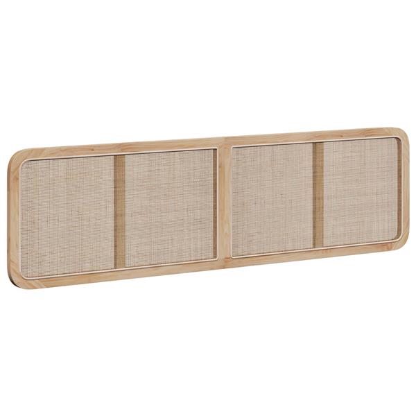 Grote foto vidaxl hoofdbord met hoofdeinde naturel 200 x 55 x 3 cm rattan antiek en kunst stoelen en banken