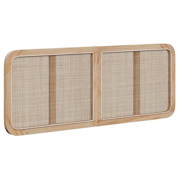 Grote foto vidaxl hoofdbord met hoofdeinde naturel 140 x 55 x 3 cm rattan antiek en kunst stoelen en banken