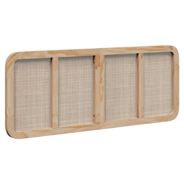 Grote foto vidaxl hoofdbord met hoofdeinde naturel 140 x 55 x 3 cm rattan antiek en kunst stoelen en banken