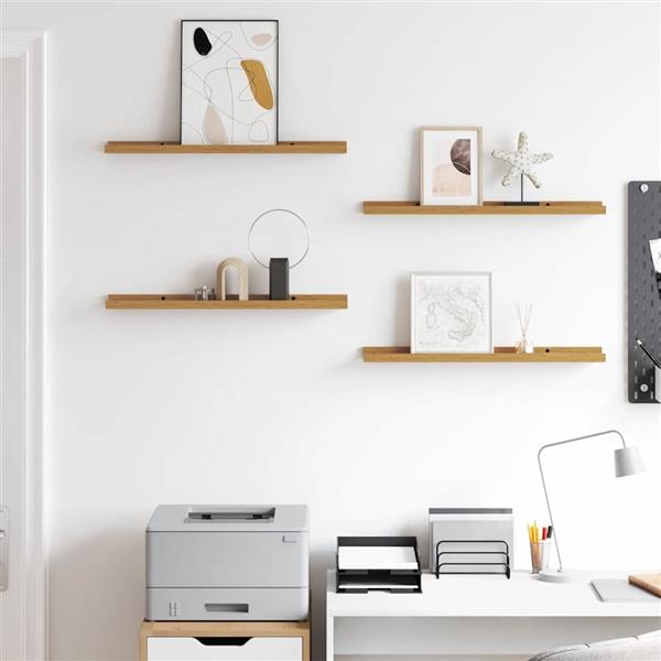 Grote foto vidaxl wandplank met plank 4 pcs beige 60 x 9 x 3 cm bewerkt hout huis en inrichting woningdecoratie