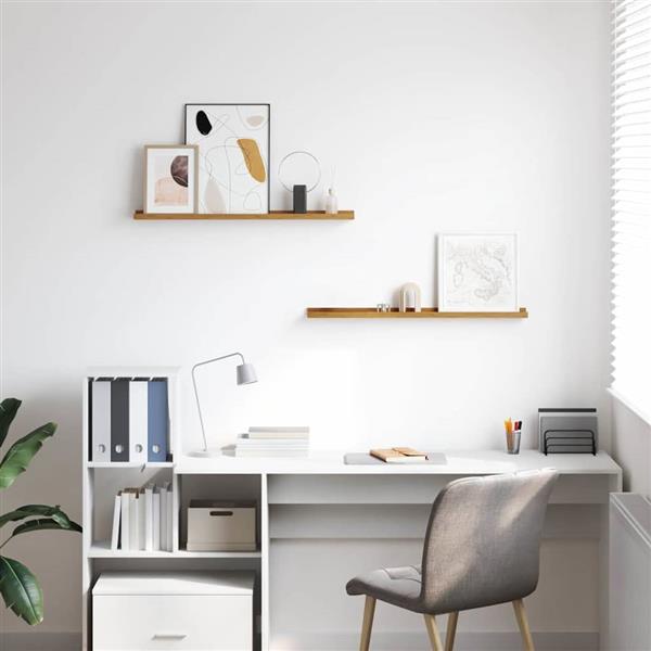 Grote foto vidaxl wandplank met plank 2 pcs beige 80 x 9 x 3 cm bewerkt hout huis en inrichting woningdecoratie