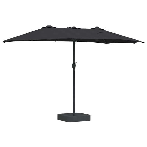 Grote foto vidaxl tuinparasol zwart 385 x 209 x 244 cm stof tuin en terras overige tuin en terras