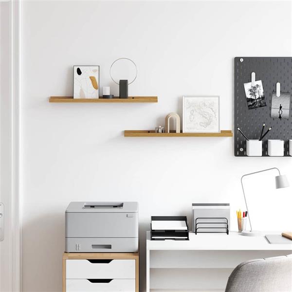 Grote foto vidaxl wandplank met plank 2 pcs beige 60 x 9 x 3 cm bewerkt hout huis en inrichting woningdecoratie
