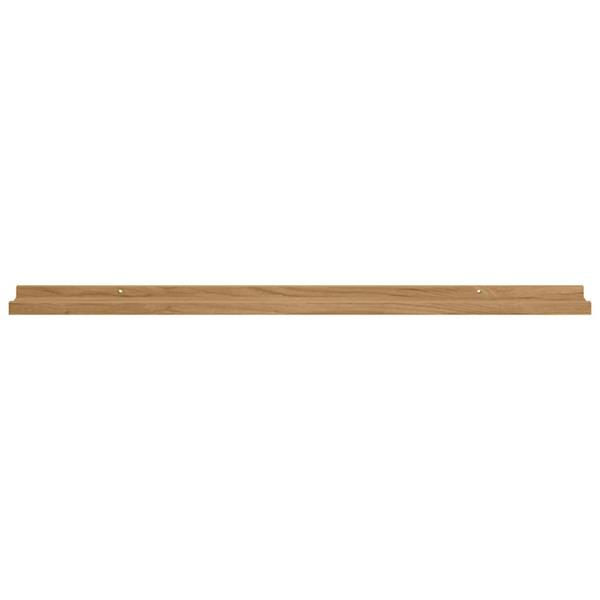 Grote foto vidaxl wandplank met plank 2 pcs bruin 100 x 9 x 3 cm bewerkt hout huis en inrichting woningdecoratie