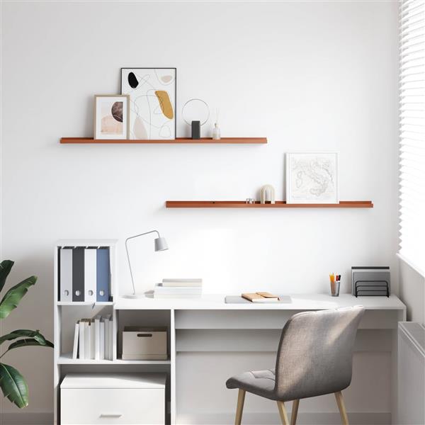 Grote foto vidaxl wandplank met plank 2 pcs rood 115 x 9 x 3 cm bewerkt hout huis en inrichting woningdecoratie