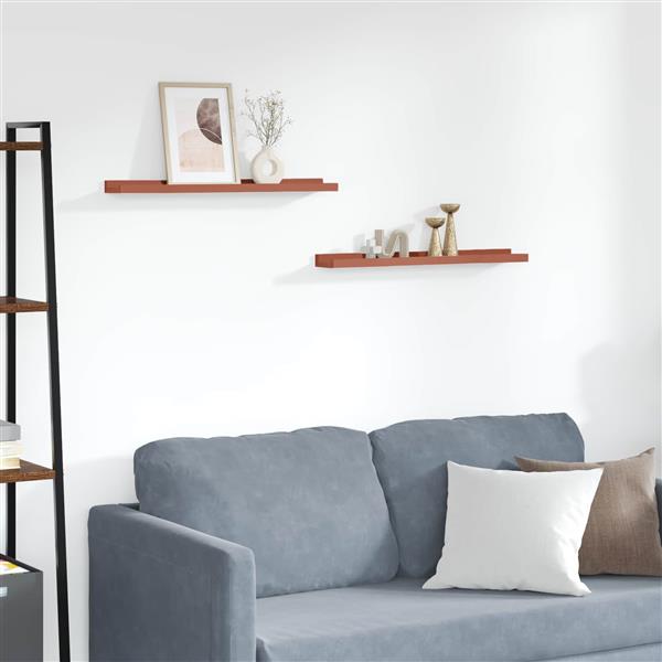 Grote foto vidaxl wandplank met plank 2 pcs rood 60 x 9 x 3 cm bewerkt hout huis en inrichting woningdecoratie