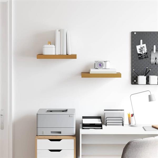 Grote foto vidaxl wandplank met opslag 2 pcs beige 40 x 23 5 x 4 cm bewerkt hout huis en inrichting woningdecoratie