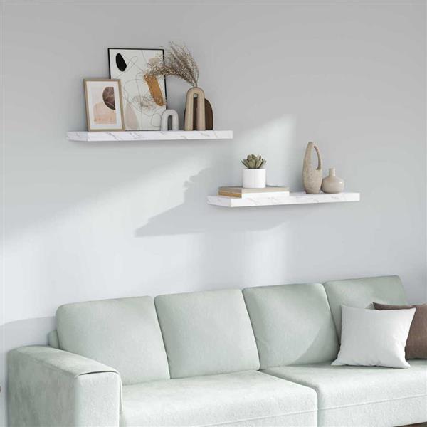 Grote foto vidaxl wandplank 2 pcs wit marmer 90 x 23 5 x 4 cm bewerkt hout huis en inrichting woningdecoratie