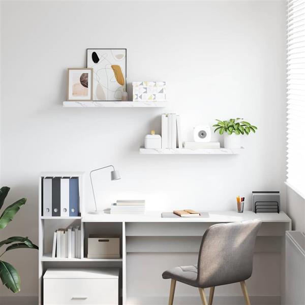 Grote foto vidaxl wandplank 2 pcs wit marmer 80 x 23 5 x 4 cm bewerkt hout huis en inrichting woningdecoratie