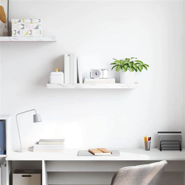 Grote foto vidaxl wandplank met opslag wit marmer 80 x 23 5 x 4 cm bewerkt hout huis en inrichting woningdecoratie