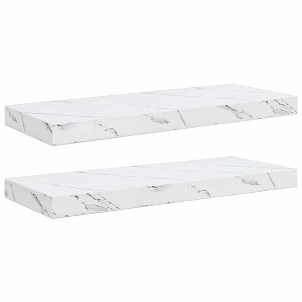 Grote foto vidaxl wandplank 2 pcs wit marmer 60 x 23 5 x 4 cm bewerkt hout huis en inrichting woningdecoratie