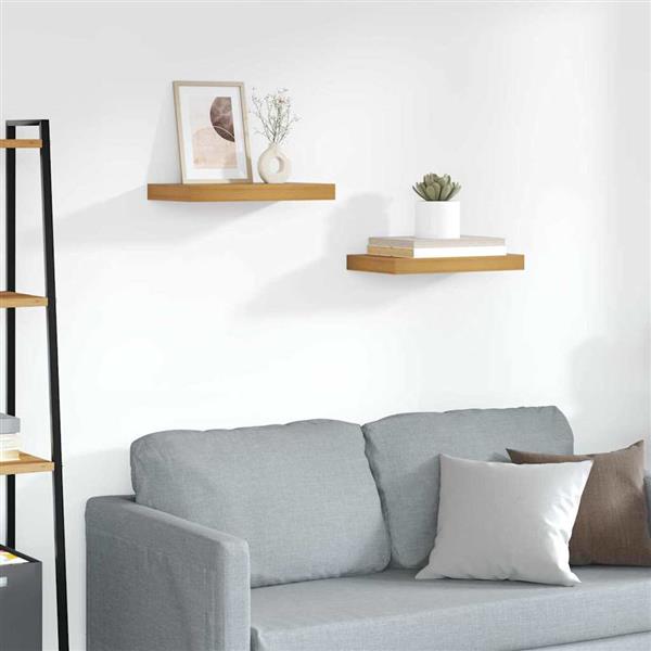 Grote foto vidaxl wandplank met opslag 2 pcs bruin 40 x 23 5 x 4 cm bewerkt hout huis en inrichting woningdecoratie