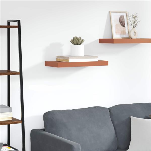 Grote foto vidaxl wandplank wandgemonteerd rood 50 x 23 x 4 cm bewerkt hout huis en inrichting woningdecoratie