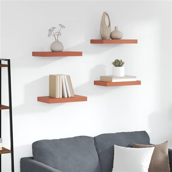 Grote foto vidaxl wandplank met opslag 4 pcs rood 40 x 23 5 x 4 cm bewerkt hout huis en inrichting woningdecoratie