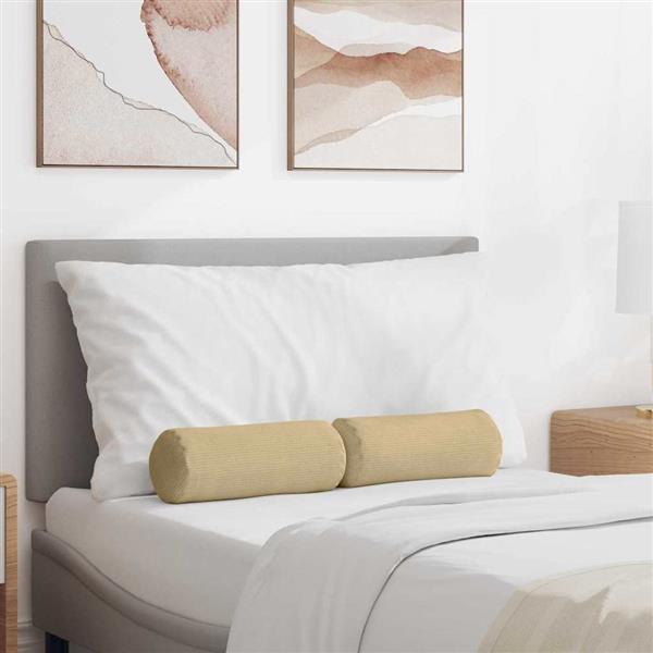 Grote foto vidaxl bolster kussens 2 stuks grijs groen 15 x 40 cm cordstof huis en inrichting woningdecoratie