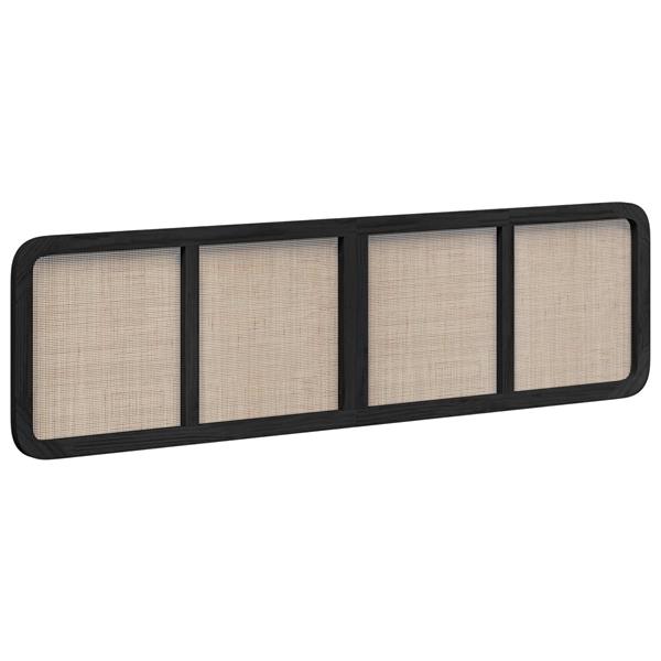 Grote foto vidaxl hoofdbord met hoofdeinde zwart 200 x 55 x 3 cm rattan antiek en kunst stoelen en banken