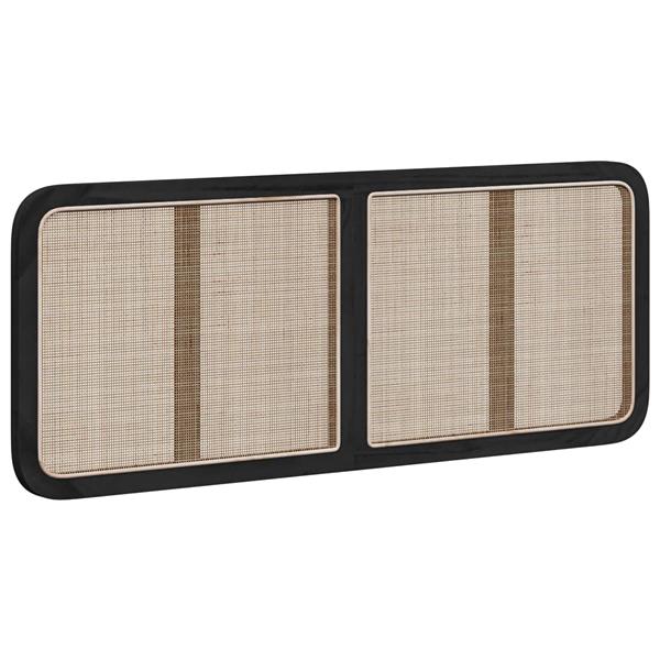 Grote foto vidaxl hoofdbord met hoofdeinde zwart 140 x 55 x 3 cm rattan antiek en kunst stoelen en banken