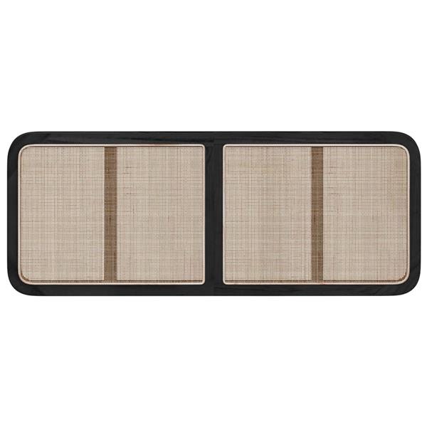 Grote foto vidaxl hoofdbord met hoofdeinde zwart 140 x 55 x 3 cm rattan antiek en kunst stoelen en banken