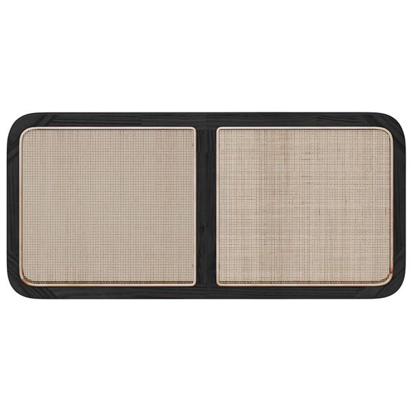 Grote foto vidaxl hoofdbord met hoofdeinde zwart 120 x 55 x 3 cm rattan antiek en kunst stoelen en banken