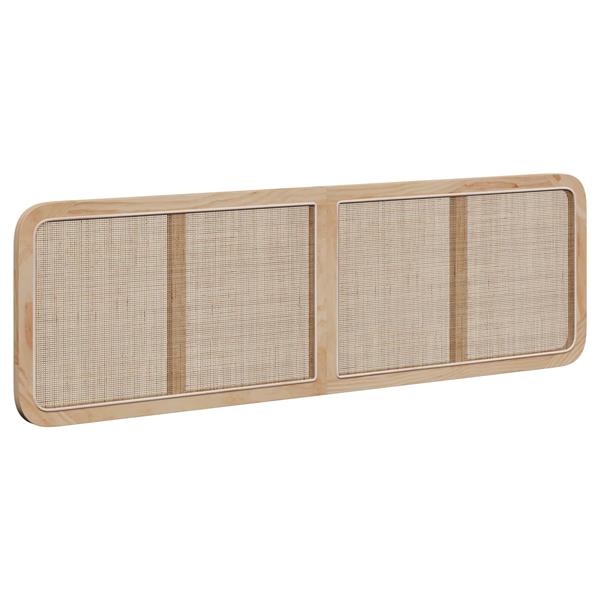 Grote foto vidaxl hoofdbord met hoofdeinde naturel 180 x 55 x 3 cm rattan antiek en kunst stoelen en banken