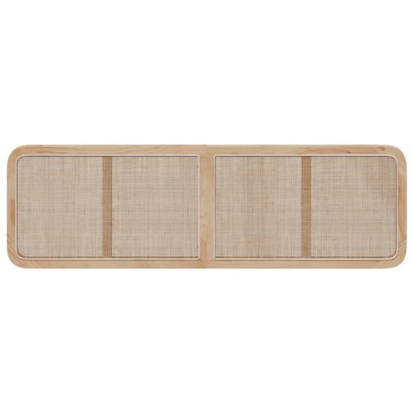 Grote foto vidaxl hoofdbord met hoofdeinde naturel 180 x 55 x 3 cm rattan antiek en kunst stoelen en banken