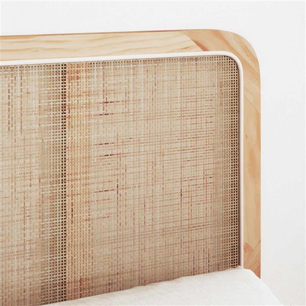Grote foto vidaxl hoofdbord met hoofdeinde naturel 140 x 55 x 3 cm rattan antiek en kunst stoelen en banken