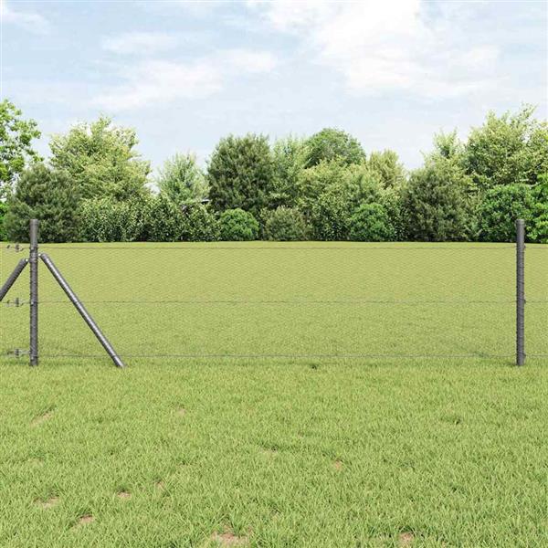 Grote foto vidaxl hexagon hek grijs 0.6 x 50 m staal tuin en terras hekken en schuttingen