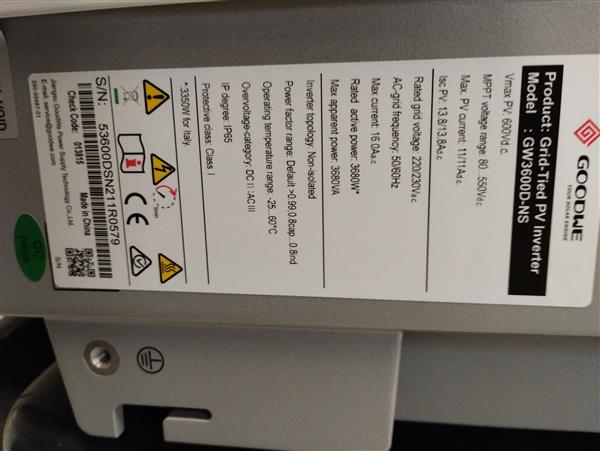 Grote foto omvormer goodwe gw3600 d ns doe het zelf en verbouw zonnepanelen