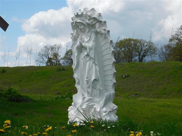 Grote foto fors maria beeld met engelen polystone cr me wit tuin en terras tuindecoratie