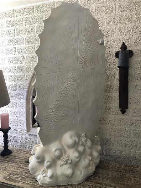 Grote foto fors maria beeld met engelen polystone cr me wit tuin en terras tuindecoratie