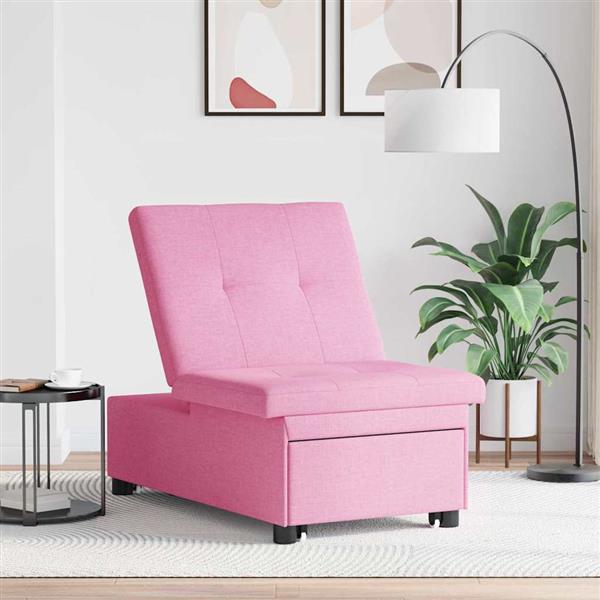 Grote foto vidaxl sofa bed roze 194 x 67 x 37 cm stof huis en inrichting bankstellen