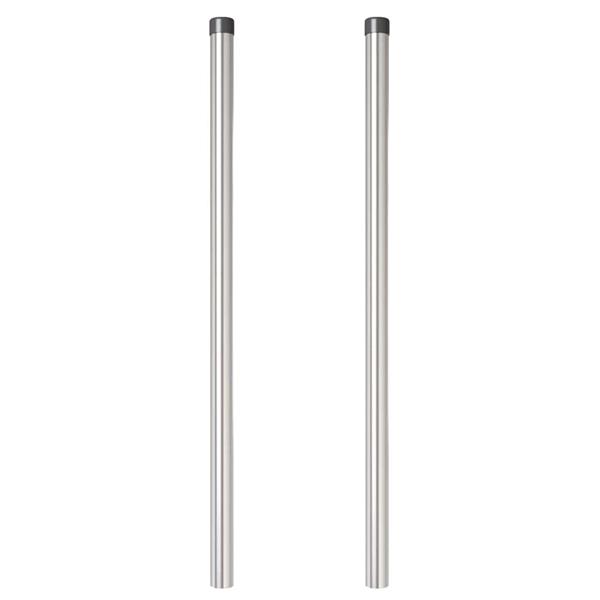 Grote foto vidaxl hekpalen 2 pcs zilver 120 cm poedergecoat staal tuin en terras overige tuin en terras