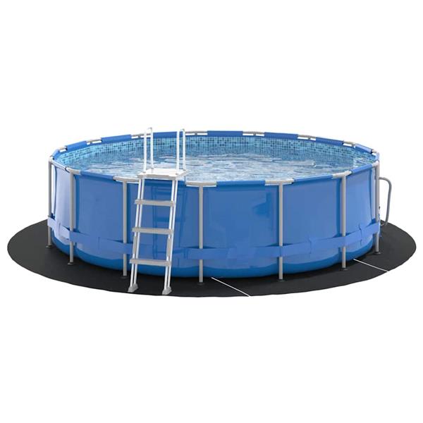 Grote foto vidaxl zwembad grondzeil zwart 366 cm polyester geotextiel tuin en terras zwembaden toebehoren