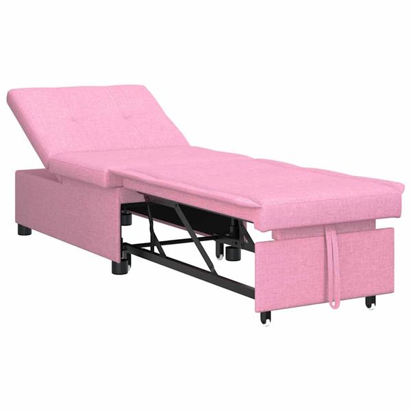 Grote foto vidaxl sofa bed roze 194 x 67 x 37 cm stof huis en inrichting bankstellen