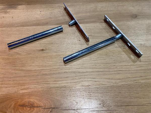 Grote foto set onzichtbare plankdrager totale lengte 150mm doe het zelf en verbouw hout en planken