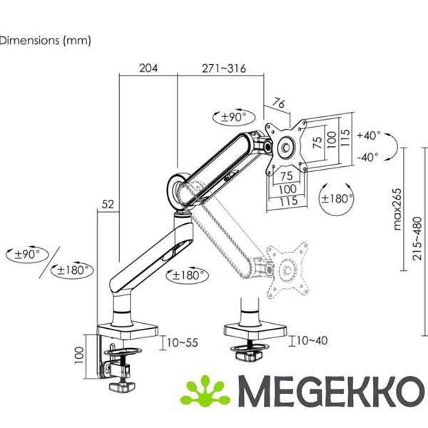 Grote foto equip 650185 monitorarm wit computers en software overige computers en software
