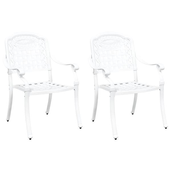 Grote foto vidaxl tuinstoel 2 pcs wit 55 x 56.5 x 91cm aluminium tuin en terras tuinmeubelen