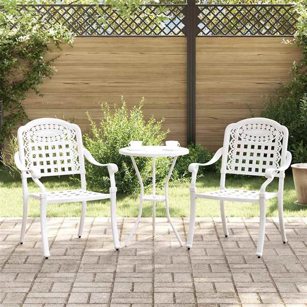 Grote foto vidaxl tuinstoel 2 pcs wit 55 x 56.5 x 91cm aluminium tuin en terras tuinmeubelen