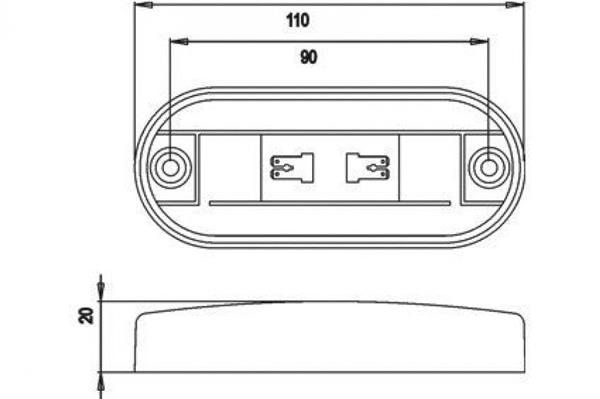Grote foto jokon zijmarkering led smlr2003 rechthoekig opbouw oranje caravans en kamperen caravan accessoires