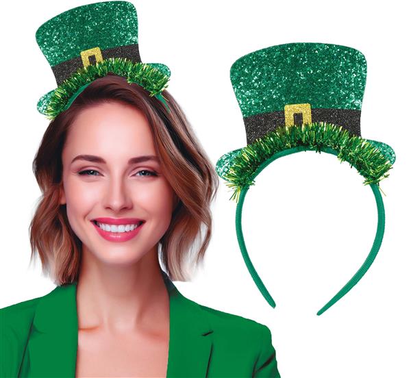 Grote foto st. patrick day haarband met hoed glitter verzamelen overige verzamelingen