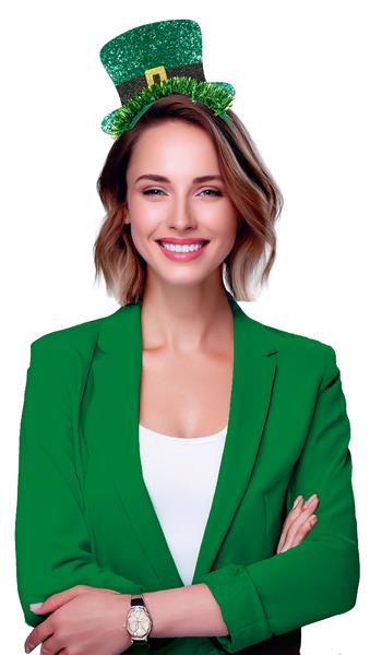 Grote foto st. patrick day haarband met hoed glitter verzamelen overige verzamelingen