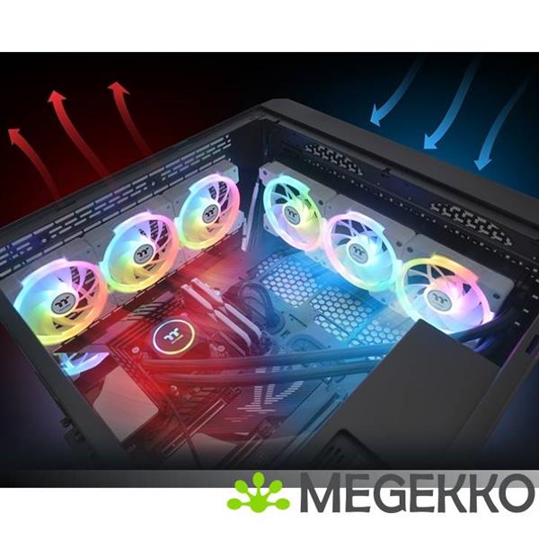 Grote foto thermaltake swafan ex14 argb computer behuizing luchtkoeler 14 cm wit 3 stuk s computers en software overige computers en software