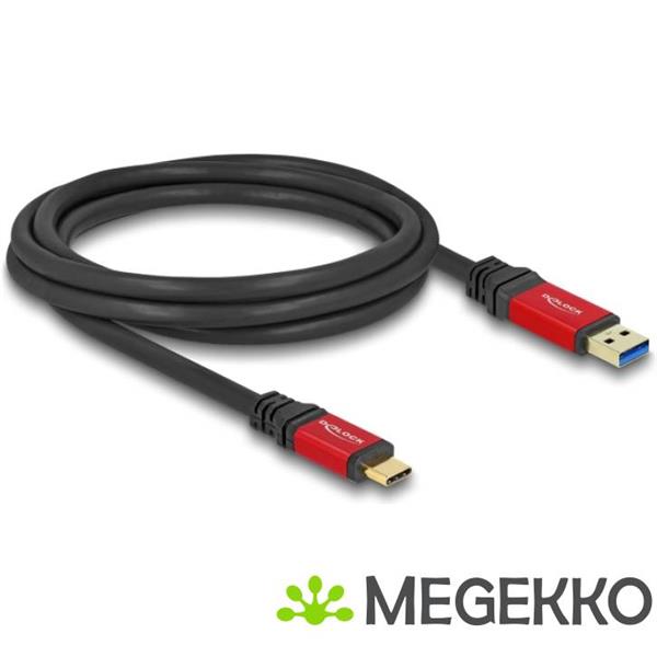 Grote foto delock 80618 usb kabel 2 m usb 3.2 gen 2 3.1 gen 2 usb a usb c zwart rood computers en software overige computers en software