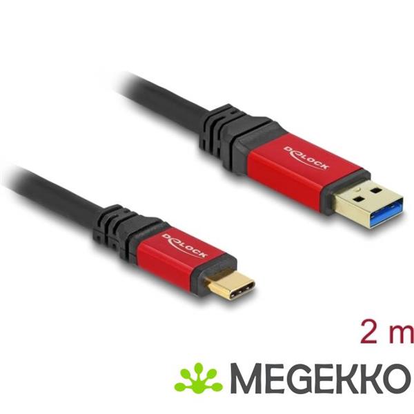 Grote foto delock 80618 usb kabel 2 m usb 3.2 gen 2 3.1 gen 2 usb a usb c zwart rood computers en software overige computers en software