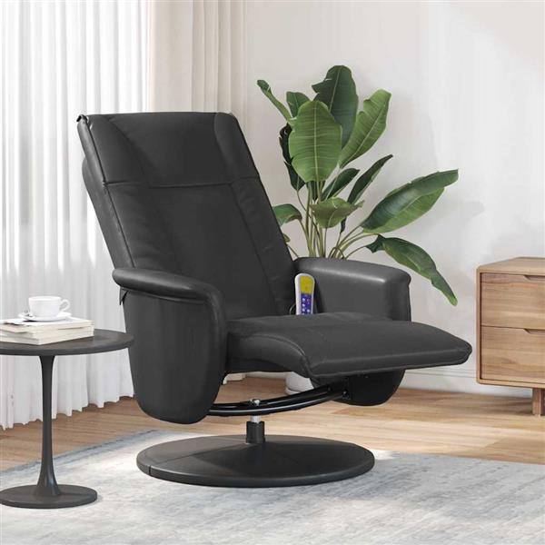 Grote foto vidaxl massage recliner stoel zwart 71 x 90 x 105 cm nep leer huis en inrichting stoelen
