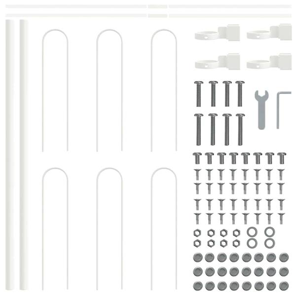 Grote foto vidaxl tuinhek wit 1 7 x 0 6 m poedercoating staal tuin en terras hekken en schuttingen