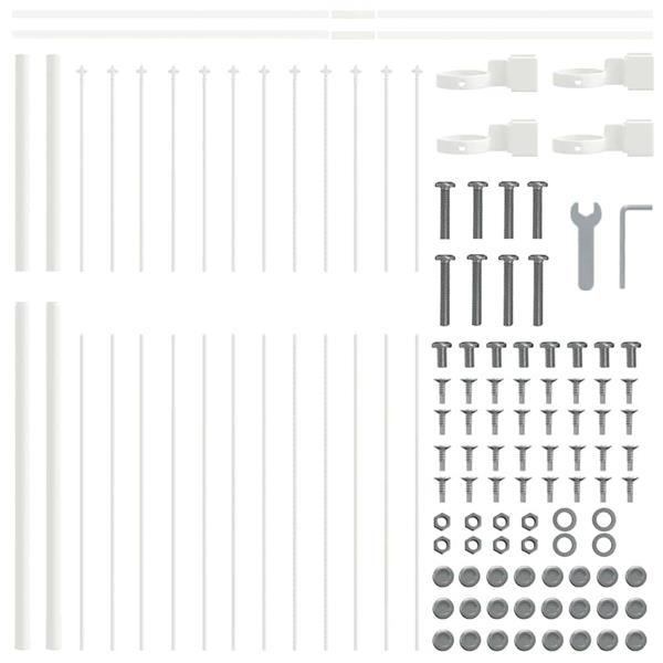 Grote foto vidaxl tuinhek wit 1 7 x 1 5 m poedercoating staal tuin en terras hekken en schuttingen