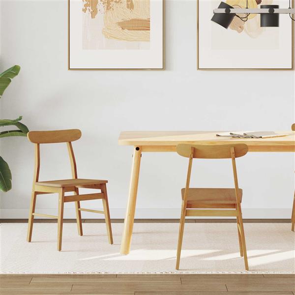 Grote foto vidaxl eetkamerstoel 2 pcs naturel 43 x 44 5 x 77 cm huis en inrichting stoelen